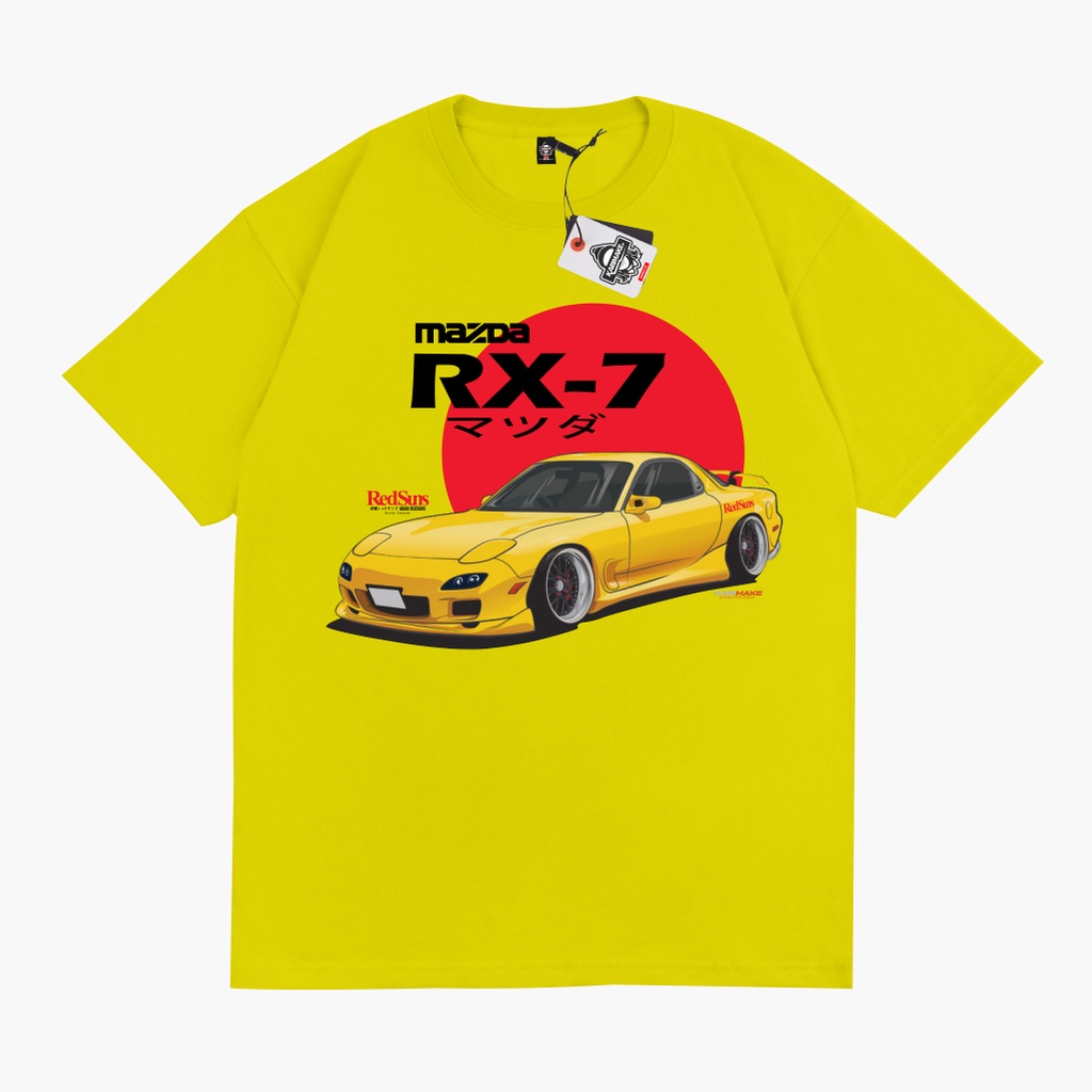 มีหลายสี เสื้อยืด ลาย Krmk Kaos INITIAL D MAZDA RX7 RX-7 REDSUNS ...