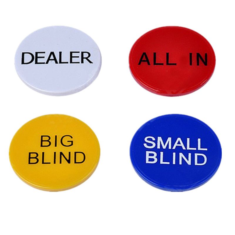 เหรียญป้าย Dealer/Small Blind/Big Blind/Allin พลาสติก 1เซตได้ 4เหรียญ
