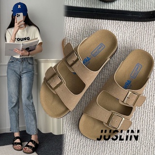 JUSLIN   รองเท้าแตะผู้หญิง ส้นแบน ใส่สบาย สไตล์เกาหลี รองเท้าแฟชั่น 2023 ใหม่  Unique คุณภาพสูง Chic ins B98G1L1 37Z230910