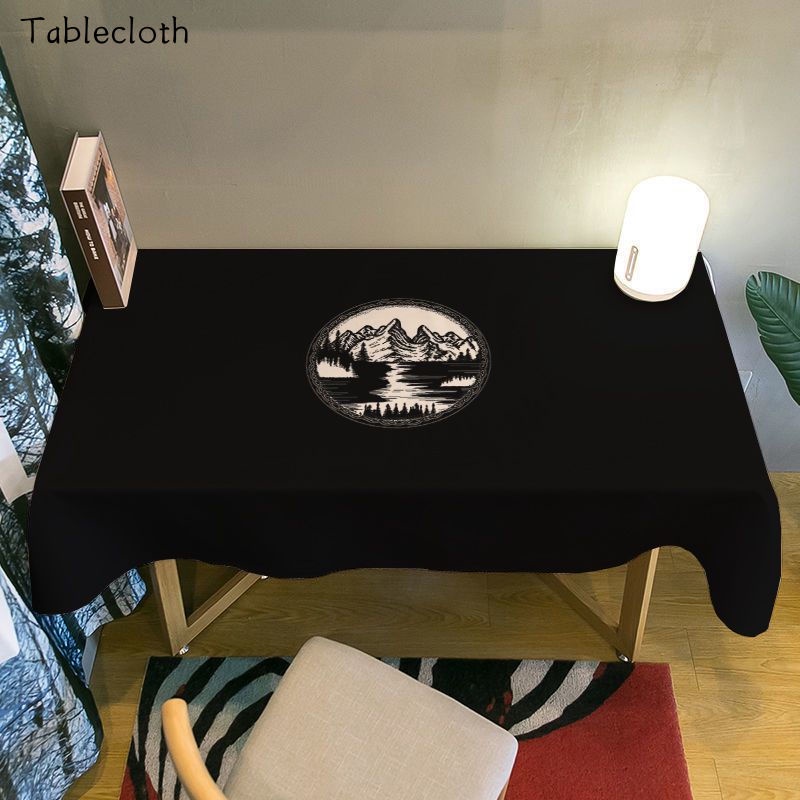 ผ้าปูโต๊ะ-ผ้าสักหลาด-กันฝุ่น-ซักทําความสะอาดได้-สีดํา-สําหรับหอพักนักเรียน