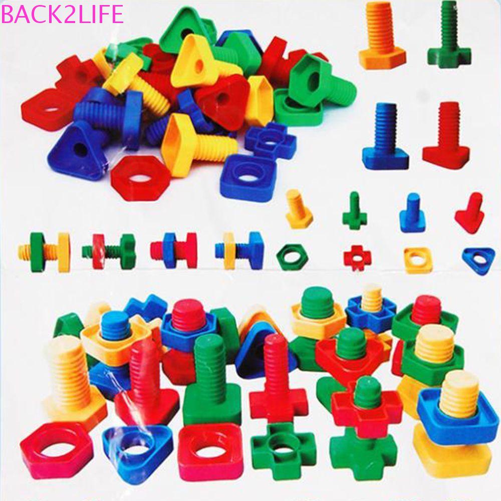 back2life-สกรูของเล่นสร้างสรรค์ที่มีสีสันแม่และลูกบล็อกเด็กโต้ตอบของขวัญเด็กเด็กบล็อก