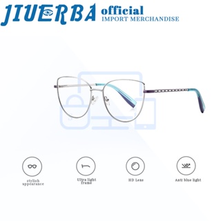 JIUERBA แว่นตา TR กรอบโลหะ ป้องกันรังสียูวี ป้องกันแสงสีฟ้า แฟชั่นคลาสสิก สําหรับผู้ชาย และผู้หญิง