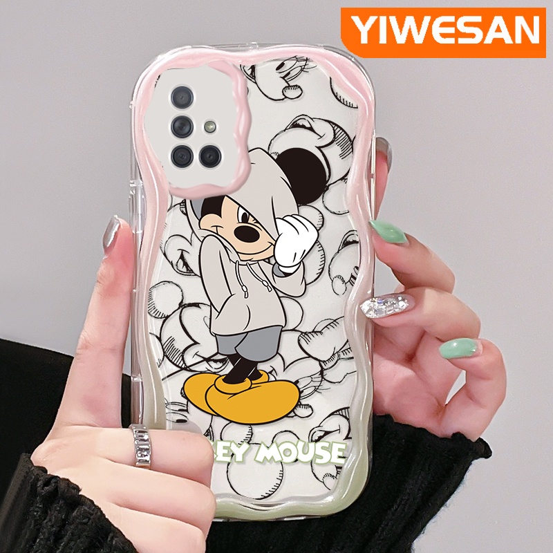 เคสโทรศัพท์มือถือ-ซิลิโคนใส-กันกระแทก-ลายการ์ตูนมิกกี้เมาส์-สีครีม-สําหรับ-samsung-galaxy-a72-4g-a72-5g-a71