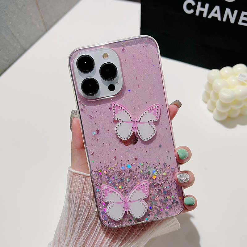 เคสโทรศัพท์มือถือ-ซิลิโคนนิ่ม-ปิดด้านหลัง-ลายผีเสื้อ-ท้องฟ้ากลางคืน-หรูหรา-สําหรับ-iphone-15-plus-pro-max