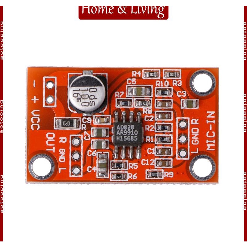 aotoo-ad828-บอร์ดโมดูลพรีแอมป์ไมโครโฟนไดนามิก-สําหรับ-dc-3-8v