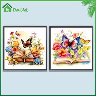 【Doub X ✮】ภาพวาดปักเพชร ทรงกลม ลายผีเสื้อ 5D DIY สําหรับตกแต่งบ้าน ✮