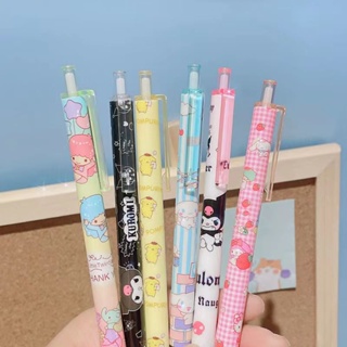 Sanrio ปากกาหมึกเจล สีดํา 6 ชิ้น / 1 ชุด หัวปากกา ขนาด 0.5 มม.