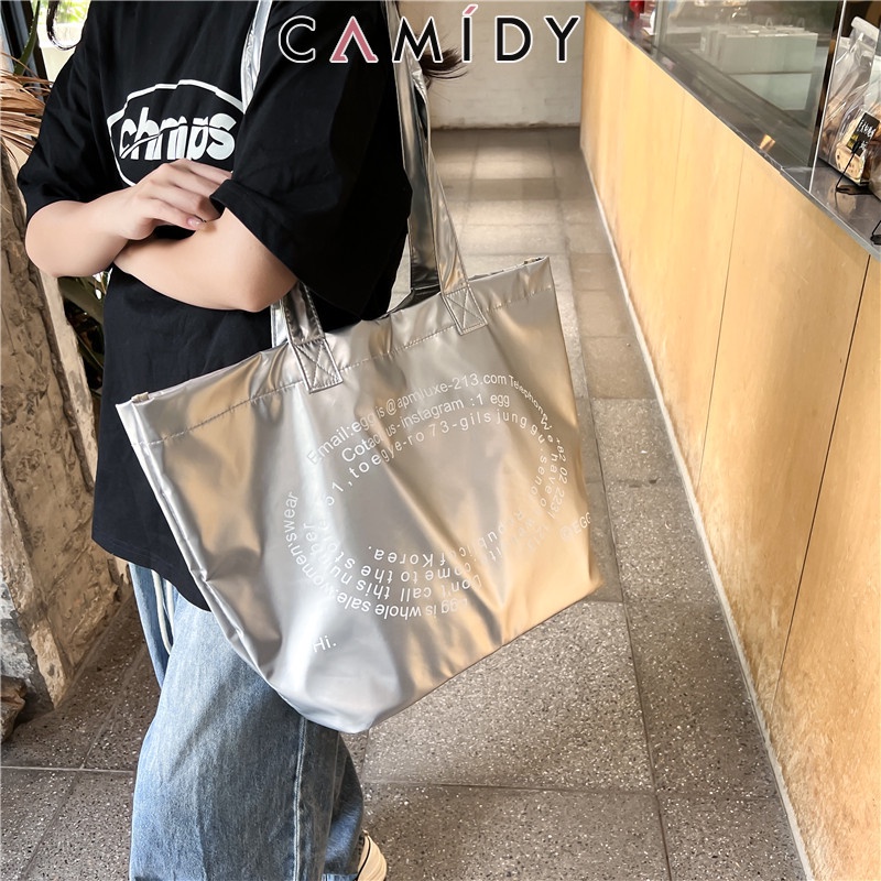 camidy-เกาหลี-dongdaemun-เงินไนลอนกันน้ำชายหาดริมทะเลกระเป๋าเดินทางระยะสั้นกระเป๋าช้อปปิ้ง