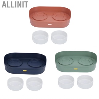 Allinit Removable Double Bowl Pet   Water  Dog Puppy Feeder Dish