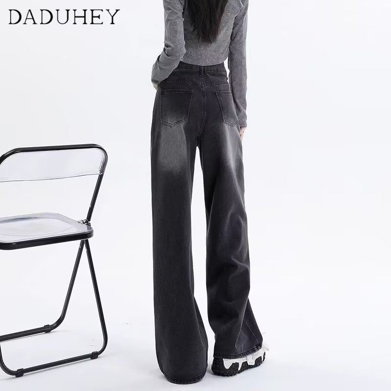daduhey-american-style-new-washed-gray-jeans-womens-all-match-high-waist-loose-straight-high-street-casual-pants