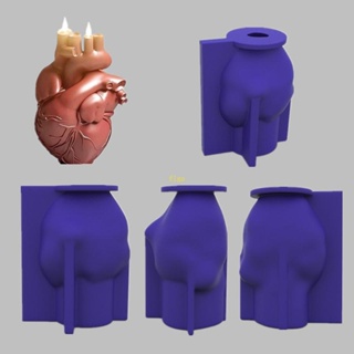 Flgo แม่พิมพ์ซิลิโคนเรซิ่น อีพ็อกซี่ รูปหัวใจ 3D สําหรับทําเทียน สบู่ ช็อคโกแลต DIY
