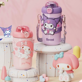 380ML Kuromi ถ้วยสูญญากาศการ์ตูน Sanrio ขวดน้ำกีฬากาแฟขวดน้ำเด็กของขวัญ