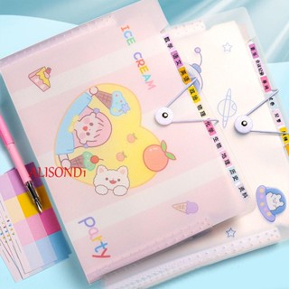 Alisond1 แฟ้มใส่เอกสาร ขนาด A4 แบบพกพา ลายการ์ตูน อุปกรณ์สํานักงาน นักเรียน โฟลเดอร์เอกสาร จัดระเบียบ