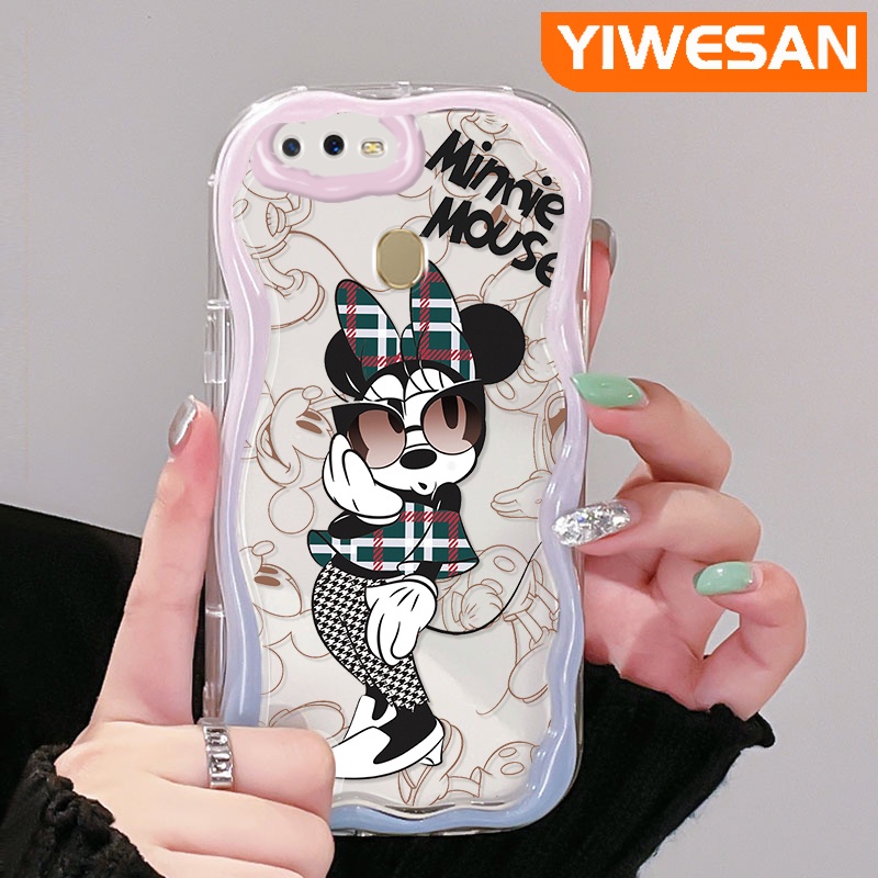 เคสโทรศัพท์มือถือ-ซิลิโคนใส-กันกระแทก-ลายการ์ตูนมินนี่-คลื่น-สีครีม-สําหรับ-oppo-a12-a12s-a5s-a7-a11k