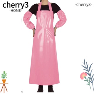 Cherry3 ผ้ากันเปื้อน TPU สีชมพู ปรับขนาดได้ ทนทาน สําหรับเชฟทําอาหาร