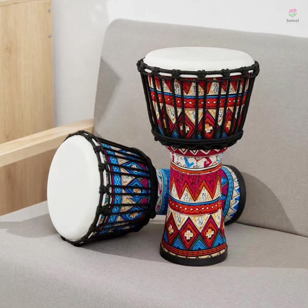 btt-เครื่องดนตรีกลองแอฟริกัน-djembe-8-นิ้ว-แบบพกพา-สีสันสดใส