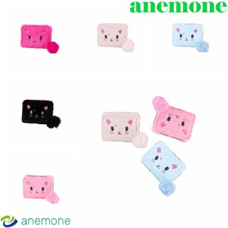 กระเป๋าสตางค์ ANEMONE แต่งซิป ขนาดใหญ่ จุของได้เยอะ แบบพกพา ลายการ์ตูนแมว สําหรับผู้หญิง และเด็ก