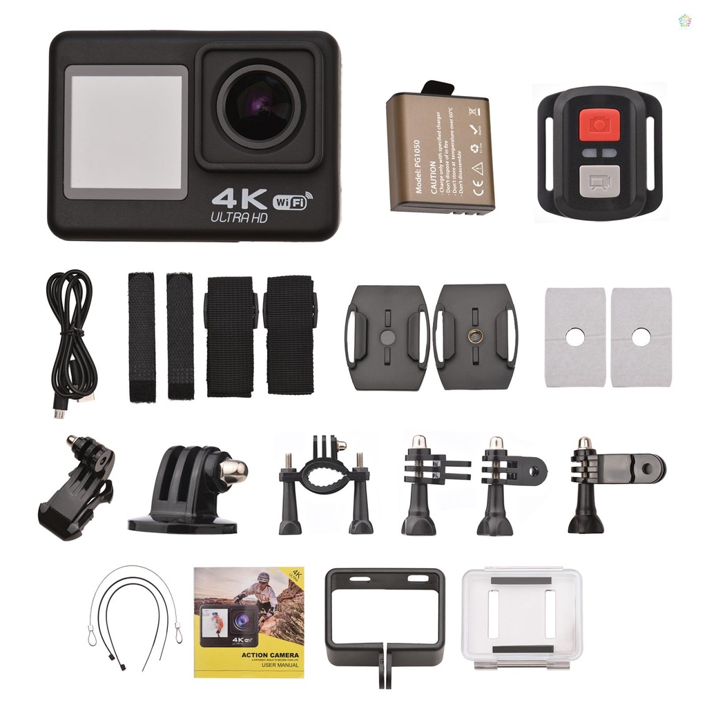audioworld-กล้องแอคชั่น-wifi-ความละเอียดสูง-4k60fps-170-หน้าจอคู่-ชุดอุปกรณ์เสริม-เมาท์แบตเตอรี่ลิเธียมไอออน-มุมกว้าง-30-เมตร-กันน้ํา-พร้อมรีโมตคอนโทรล-สีดํา-1-ชิ้น