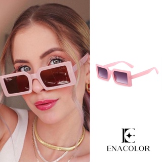 Enacolor 2024 แว่นตากันแดด กรอบสี่เหลี่ยม สีเจลลี่ แฟชั่นฤดูร้อน ชายหาด