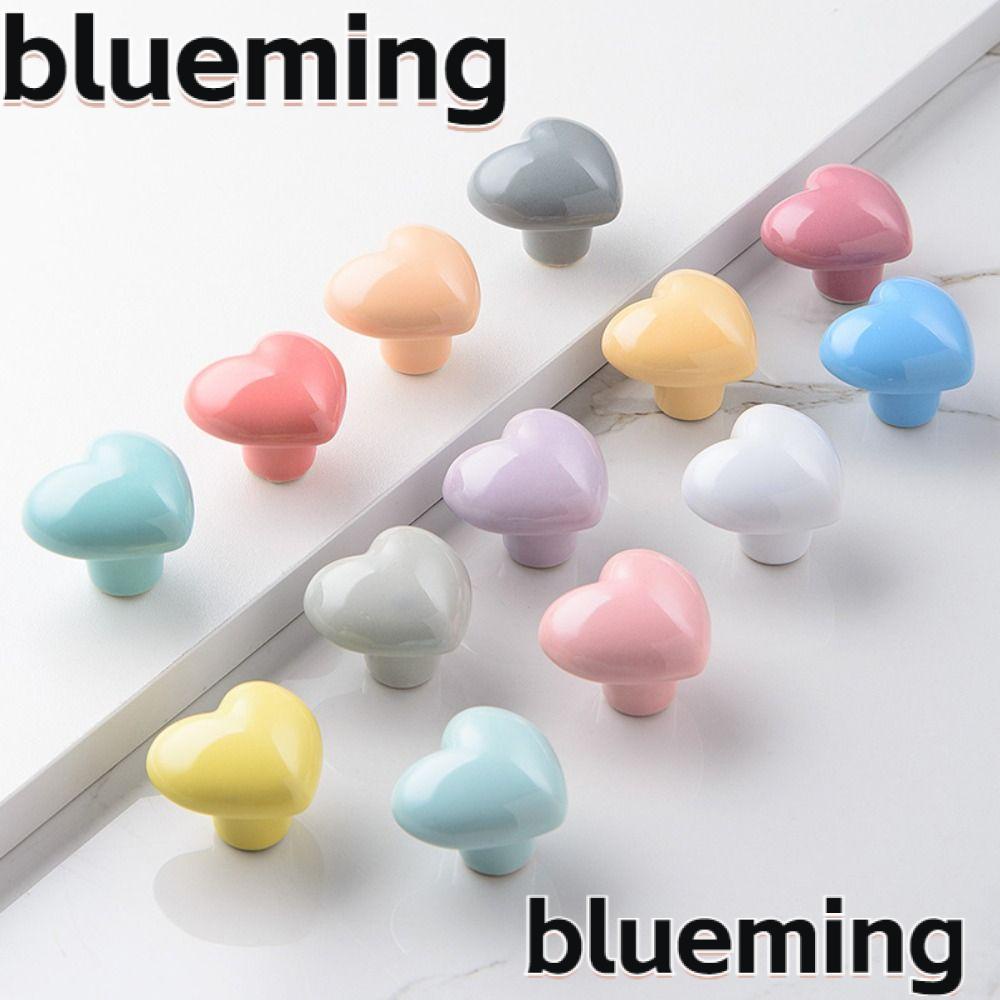 blueming2-ลูกบิดลิ้นชักเซรามิค-รูปหัวใจ-แบบพกพา-สีสันสดใส-สําหรับตู้เสื้อผ้า