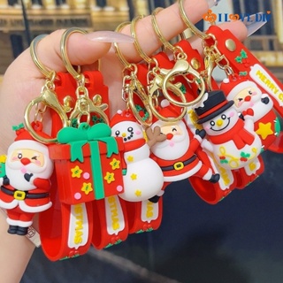 พวงกุญแจ จี้ตุ๊กตากวาง น่ารัก / พวงกุญแจ ซานตาคลอส สโนว์แมน น่ารัก สําหรับกระเป๋าเป้สะพายหลัง / เครื่องประดับ ของขวัญคริสต์มาส สําหรับเด็ก คู่รัก