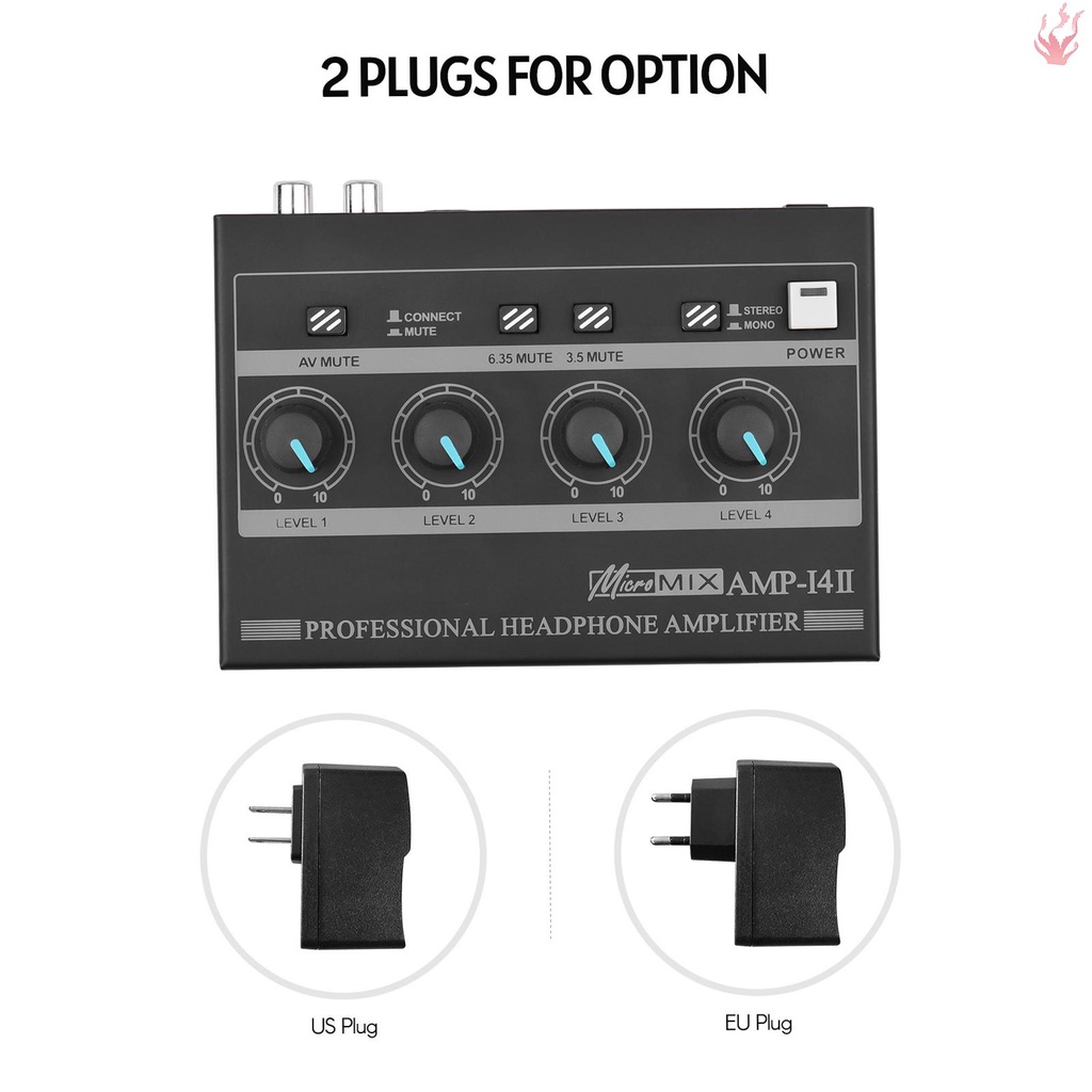 y-amp-14-เครื่องขยายเสียงหูฟังสเตอริโอ-4-ช่องทาง-พร้อมอินพุต-rca-6-35-มม-3-5-มม