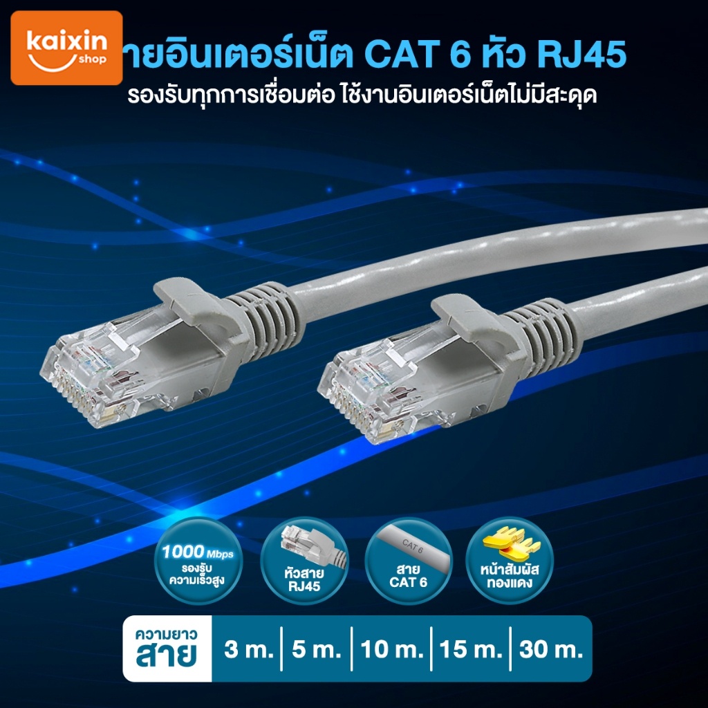สายแลน Cat 6 สาย LAN 3m 5m 10m 15m 30m ความเร็วสูง CAT6 RJ45 ระดับกิ๊ก ...