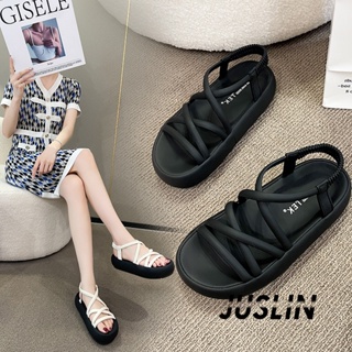 JUSLIN   รองเท้าแตะผู้หญิง ส้นแบน ใส่สบาย สไตล์เกาหลี รองเท้าแฟชั่น 2023 ใหม่  รุ่นใหม่ Stylish Unique Korean Style B98G0RQ 37Z230910