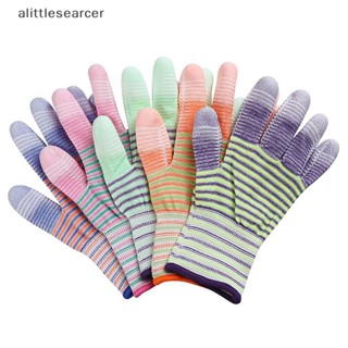 Alittlesearcer ถุงมือไนล่อน PU กันลื่น ทนต่อการสึกหรอ สําหรับผู้ชาย และผู้หญิง 1 คู่ EN