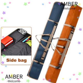 Amber กระเป๋าสะพายไหล่ ผ้าแคนวาส กันน้ํา แบบพกพา สําหรับใส่คันเบ็ดตกปลา