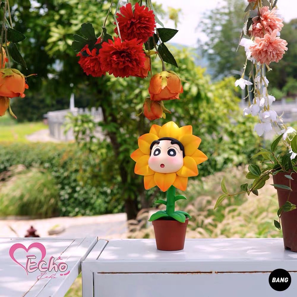 ฟิกเกอร์-รูปปั้นดอกทานตะวัน-echo-kasugabu-flower-shop-first-bomb-sunflower-shin-chan-ของเล่นสําหรับเด็ก