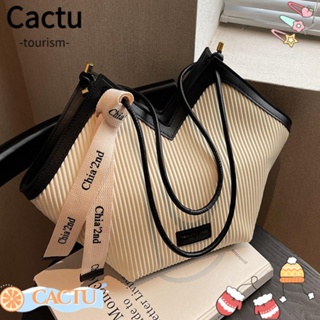Cactu กระเป๋าสะพายไหล่ ทรงโท้ท จุของได้เยอะ แฟชั่นสําหรับสตรี 2023