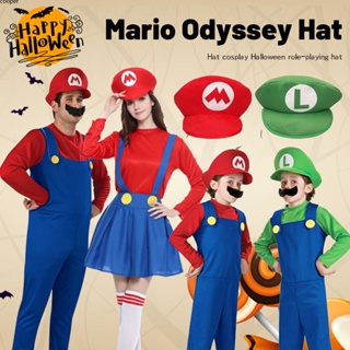 【จัดส่ง】หมวก Super Mario Bros หมวกมาริโอคอสเพลย์ฮาโลวีนสีแดงสีเขียวหมวกบาร์ฉากปาร์ตี้วันเกิด Headwear หมวกลิ้นเป็ด