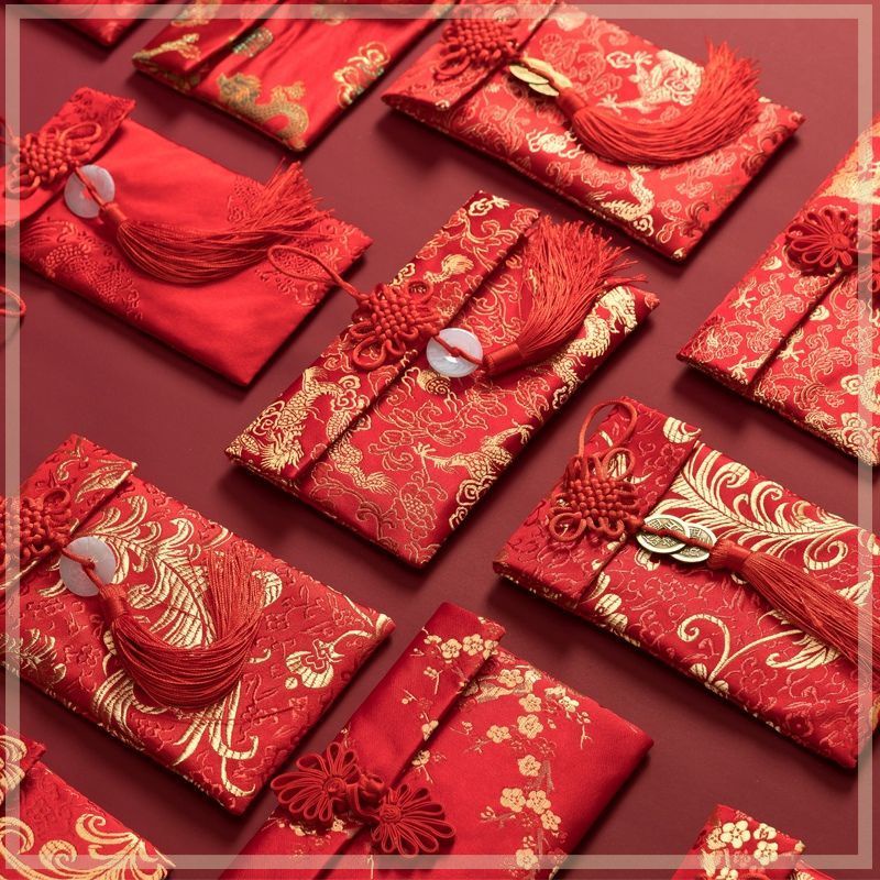 ซองจดหมาย-ผ้าซาติน-สีแดง-คุณภาพสูง-แฟชั่นฤดูใบไม้ผลิ-เทศกาลปีใหม่-งานแต่งงาน