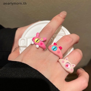 Aa แหวนแฟชั่น รูปสัตว์น่ารัก สไตล์เกาหลี เครื่องประดับ สําหรับผู้หญิง