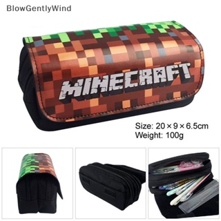 Blowgentlywind Minecraft กระเป๋าดินสอ ผ้าแคนวาส มีซิปคู่ ของขวัญ UK BGW