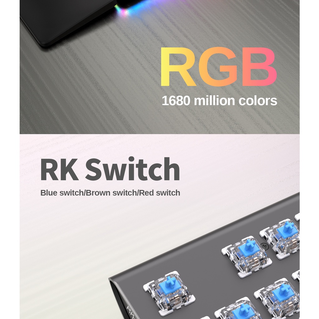 Royal Kludge Rk S108 คีย์บอร์ดเล่นเกม แบบใช้สาย 108 คีย์ พับได้ สีฟ้า ...