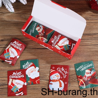 【Buran】ถุงขนม ฟิล์มอลูมิเนียม ลายคริสต์มาส สําหรับใส่ขนม บิสกิต 100 ชิ้น