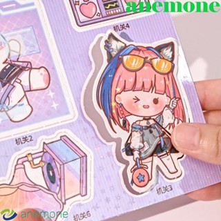 Anemone หนังสือสติกเกอร์ ลายการ์ตูนเจ้าหญิง แฮนด์เมด DIY สําหรับเด็ก