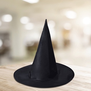 Halloween_ หมวกแม่มด หมวกแม่มด สีดํา สร้างสรรค์ เท่ห์ ดึงดูด เด็กผู้หญิง หมวกแหลม หมวกแม่มด สีดํา ตกแต่งปาร์ตี้ฮาโลวีน