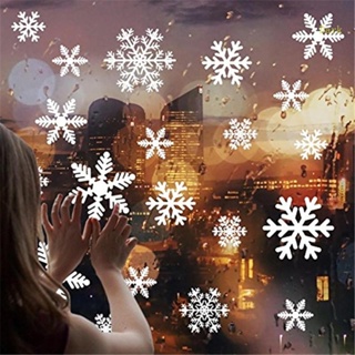 สติกเกอร์พีวีซี ลายเกล็ดหิมะ คริสต์มาส สําหรับตกแต่งผนัง หน้าต่าง 2022