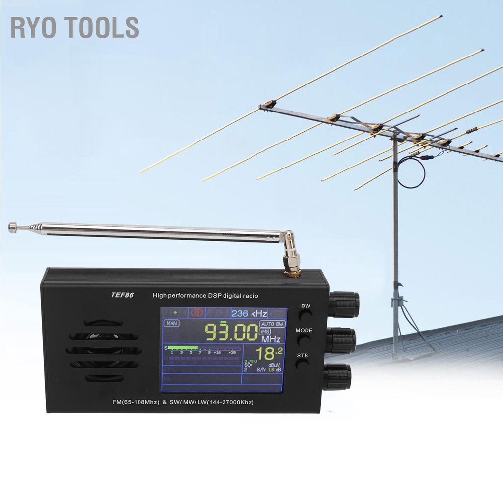 Ryo Tools TEF86 เครื่องรับวิทยุ 3.2 นิ้วหน้าจอ LCD 65-108MHz FM 144 ...