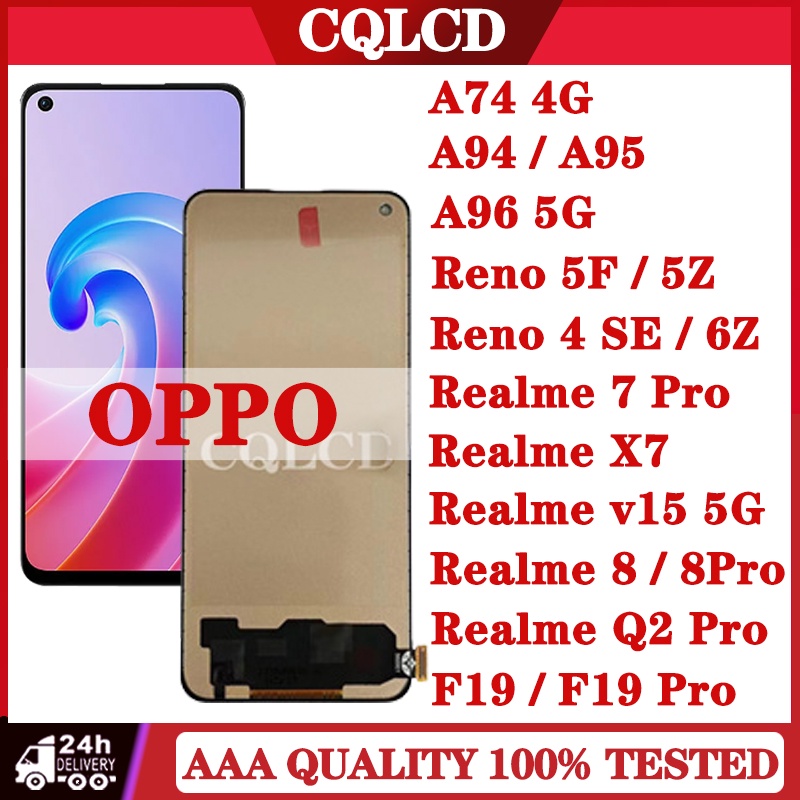 ชุดประกอบหน้าจอสัมผัสดิจิทัล LCD สําหรับ OPPO A74 4G LCD A94 A95 LCD ...