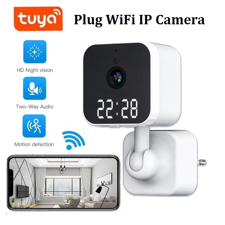 กล้องวงจรปิด 1080P Tuya Smart Plug in Camera WiFi IP Camera ...