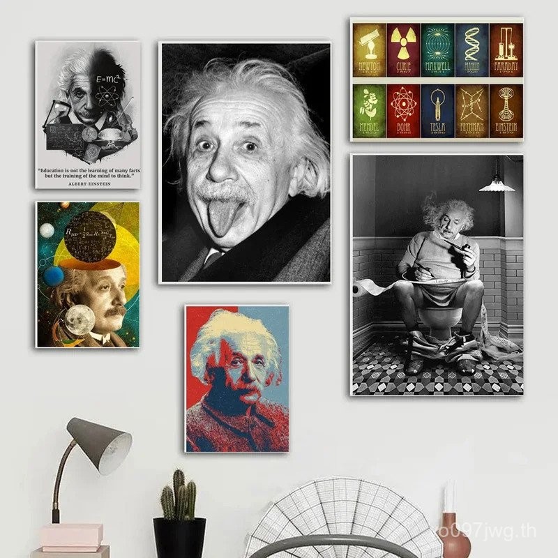 โปสเตอร์พิมพ์คำพูดของนักวิทยาศาสตร์ A-Albert Great E-einstein Think ...