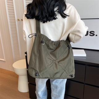 กระเป๋าถือ กระเป๋าสะพายไหล่ ผ้าไนล่อน ขนาดใหญ่ จุของได้เยอะ แบบเรียบง่าย สไตล์เกาหลี และญี่ปุ่น สําหรับผู้หญิง