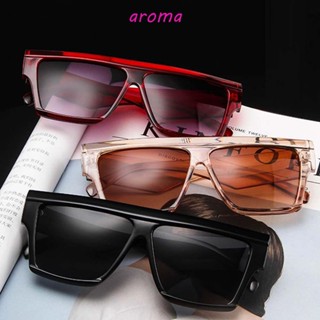 Aroma แว่นตากันแดด กรอบหนา ทรงสี่เหลี่ยม ขนาดใหญ่ สีดํา สไตล์เกาหลี แฟชั่นสําหรับผู้หญิง