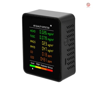 Lepmerk Home Office Air Quality Tester CO Carbon Dioxide Formaldehyde Monitor LCD Display