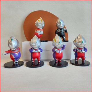 Fash โมเดลฟิกเกอร์ Ultraman Tiga Gaia Dyna ของเล่นสําหรับเด็ก 6 ชิ้น