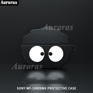 เคสหูฟังบลูทูธ ซิลิโคน ลายการ์ตูนน่ารัก 3D สีดํา สําหรับ Sony WF-1000XM5 WF-1000XM4